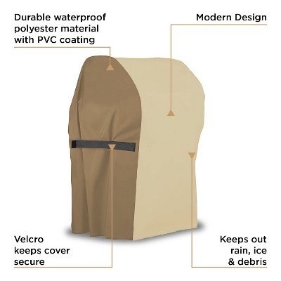 Small Beige and Brown Waterproof BBQ Grill Cover