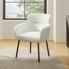 Curt Boucle Elevated Backrest Dining Chair with Metal Legs-Ivory | Artful Living Design - 2 of 4