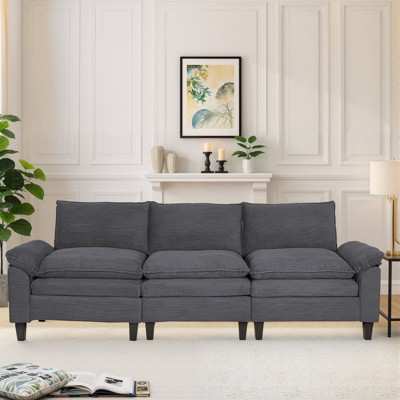 MyDepot Modern Sectional Sofa Corduroy Cloud Couch