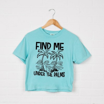 Simply Sage Market Women's Find Me Under The Palms Relaxed Fit Cropped Tee