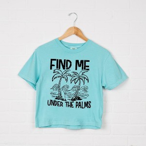 Simply Sage Market Women's Find Me Under The Palms Relaxed Fit Cropped Tee - 1 of 1