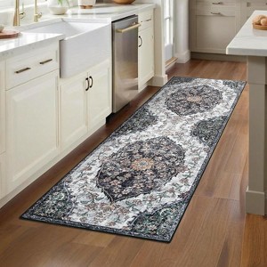 Hallway Runner Rug, Machine Washable Foldable Carpet, Low Pile Plush Polyester Area Rug for Kitchen, Bathroom, Bedroom & Living Room - 1 of 4