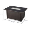 Endless Summer 44 x 32" Rectangular 40,000 BTU Liquid Propane Gas Outdoor Fire Pit Table w/ White Fire Glass, Center Insert and Cover, Brown/Black - 2 of 4