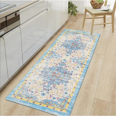 Blue and Ivory Bohemian Anti-Fatigue Standing Mat