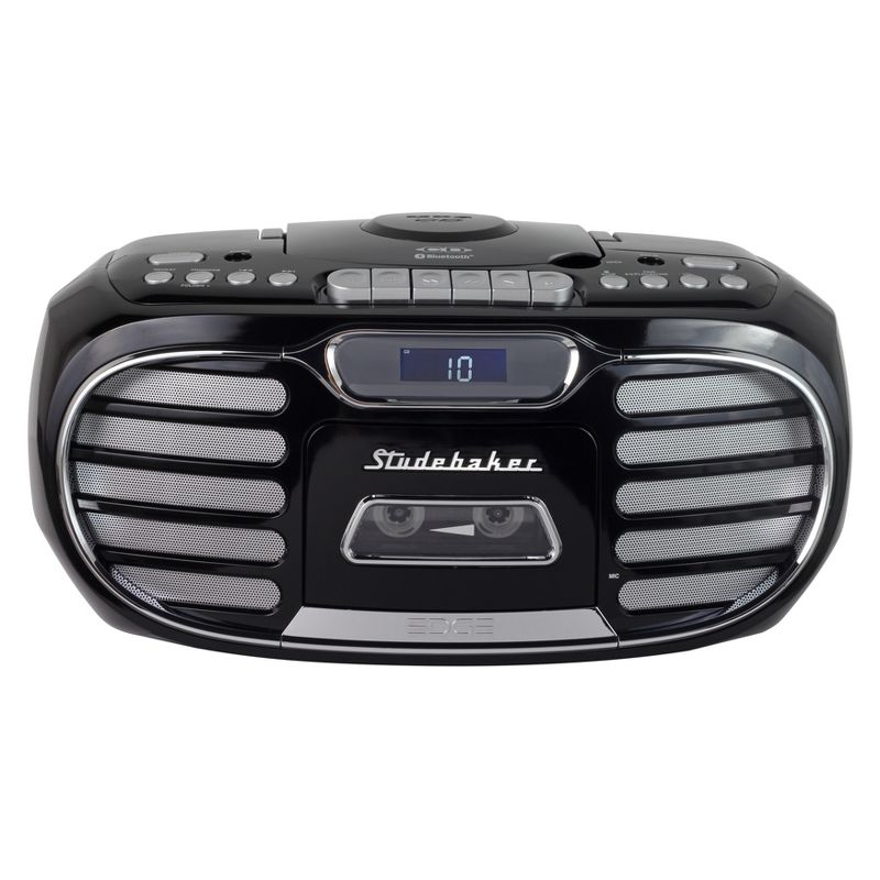 Studebaker SB2150 Retro Edge Big Sound Bluetooth Boombox with CD/Cassette Player-Recorder/AM-FM Stereo Radio with Metal Grill, 2 of 6
