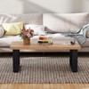 Costway Rustic Coffee Table w/ Sturdy Legs Farmhouse Wooden Center Table Industrial Accent Table for Living Room - 4 of 4