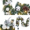 6 Feet Christmas Garland with Lights for Mantle,Lighted Battery Operated Xmas Garland with Silver White Balls - 2 of 4