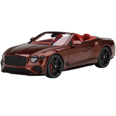 Bentley Continental GT Convertible Cricket Ball Red Metallic with Red Interior 1/18 Model Car by Top Speed