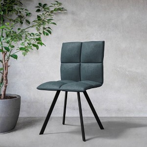 LeisureMod Wesley Modern Vegan Leather Dining Chair with Black Metal Legs - Durable and Easy to Clean, Perfect for Dining Rooms - 1 of 4