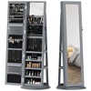 HOMCOM Jewelry Cabinet, 360° Swivel Jewelry Armoire with Full-Length Mirror, Storage Shelves, Interior Small Mirror, for Bedroom Living Room - 4 of 4