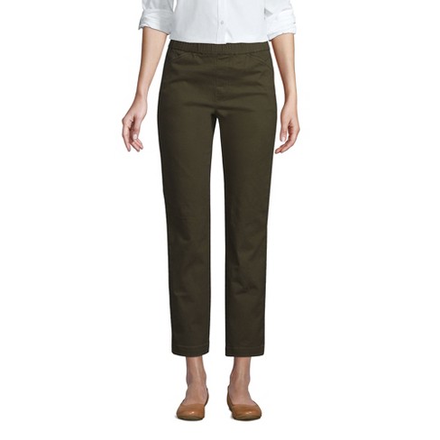 Lands' End Women's Mid Rise Pull On Chino Crop Pants - 4 - Forest Moss ...