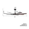 IHOMEADORE Black Modern LED Ceiling Fan with Light and Remote - 4 of 4