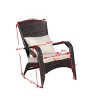 Outdoor Patio Arm Chair with Cushions Deep Seat Lounge Chair for Porch Deck or Garden Relaxation Brown Woven Backrest Design-Maison Boucle - 4 of 4