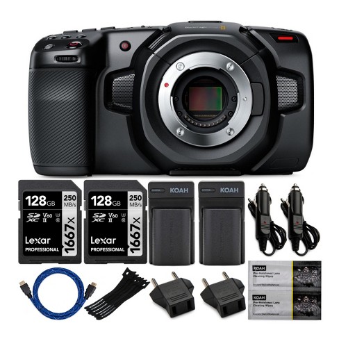 Blackmagic Design Pocket 4K Cinema Camera with 2 Batteries and Accessory  Bundle