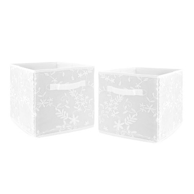 Set of 2 Lace Fabric Storage Bins White - Sweet Jojo Designs