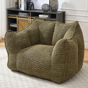 NicBex Chenille Bean Bag Chair for Kids and Adults,Lazy Floor Chair with High Resillence Memory Foam for Living Room,Bedroom,Office - 1 of 4