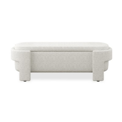 OUTSUPPLY Upholstered Storage Bench for Living Room, Bedroom, Entryway, Modern Footrest Ottoman with Hidden Compartment