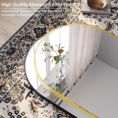 20" x 30" Black Aluminum Arched Wall Mirror