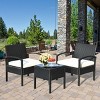 Costway 3PC Patio Rattan Furniture Set Coffee Table Conversation Sofa Cushioned - image 4 of 4