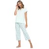 Casual Nights Women's Short Sleeve Floral Capri Pajama Set - 2 of 4