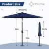 9ft Patio Umbrella, Table Umbrella Outdoor Patio with Crank Lift & Push Button Tilt, 8 Sturdy Ribs for Yard, Deck, Pool - 2 of 4