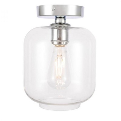 Elegant Lighting Collier 1 light Chrome and Clear glass Flush mount