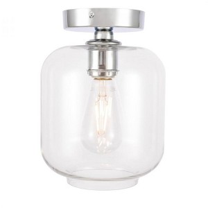 Elegant Lighting Collier 1 light Chrome and Clear glass Flush mount - 1 of 4