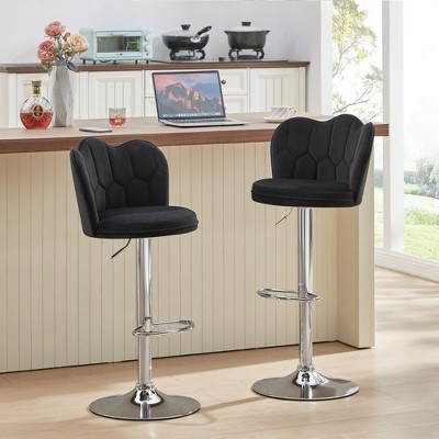 VECELO Barstools Set with Back, Set of 2