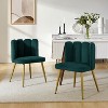 Set of 2 Barbara Contemparary Velvet Vanity Stool For Makeup Room, Moden Accent Side Chairs For Living Room With Shell Back And Golden Metal Legs| ARTFUL LIVING DESIGN - 3 of 4