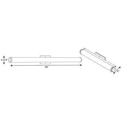 Brushed Nickel 48" LED Linear Bath Bar with Acrylic Diffuser