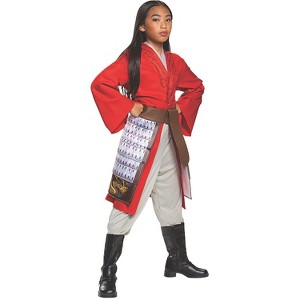 Girls' Mulan Hero Dress Deluxe Halloween Costume - Size 5-6 - Red - 1 of 3