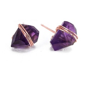 Amethyst Crystal Stud Earrings - 1 of 4