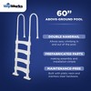 Vinyl Works SLD2 Heavy Duty Resin Pool Step Ladder with Ergonomic Aluminum Handrails for 60 Inch Above Ground or In Ground Swimming Pools, White - image 2 of 4