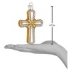 Old World Christmas 4.0 Inch Holy Cross Ornament Religious Silver Gold Tree Ornaments - 2 of 3