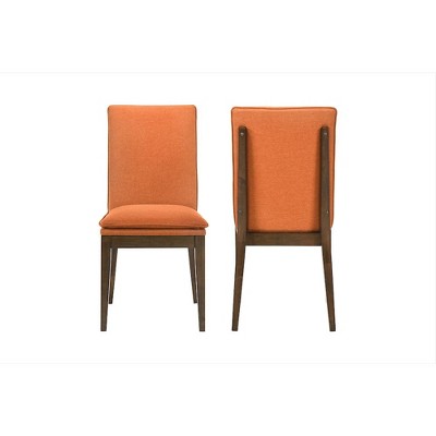 New Classic Furniture, Maggie Dining Chair W/Terra Cotta Cushion-Walnut (Set of 2)