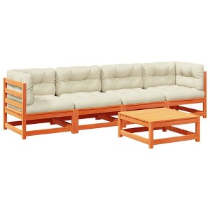 vidaXL Garden Sofa Set Natural Wood Solid Pine Wood Large - Wax Brown - 1 of 4