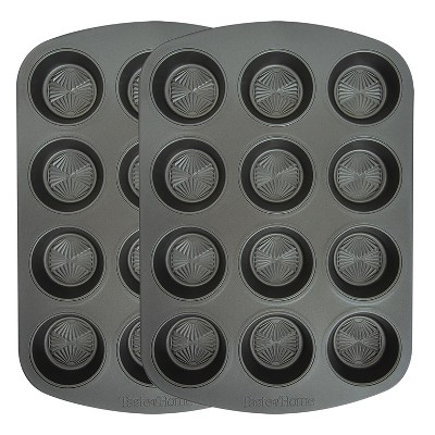 Gibson 12-cup Baker's Friend Nonstick Steel Muffin Pan : Target