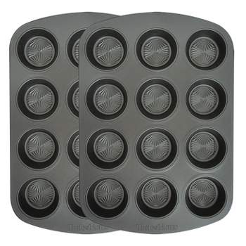 Taste of Home® 12-Cup Non-Stick Metal Muffin Pan, Set of 2, Ash Gray