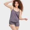Women's Luxury Collection Shadow Striped Satin Pajama Cami Top - Auden™ - 3 of 4
