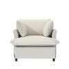 Oversized Chenille Upholstered Chaise Lounge Sleeper Armchair with Movable Ottoman - 2 of 4