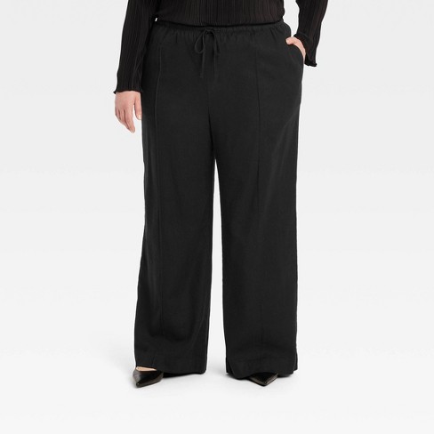 Women's High-Rise Wide Leg Sweatpants - Universal Thread™ Black L