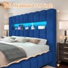 Bed Frame with LED Lights, Upholstered Platform Bed Frame with 51.2" Storage Headboard - 3 of 4