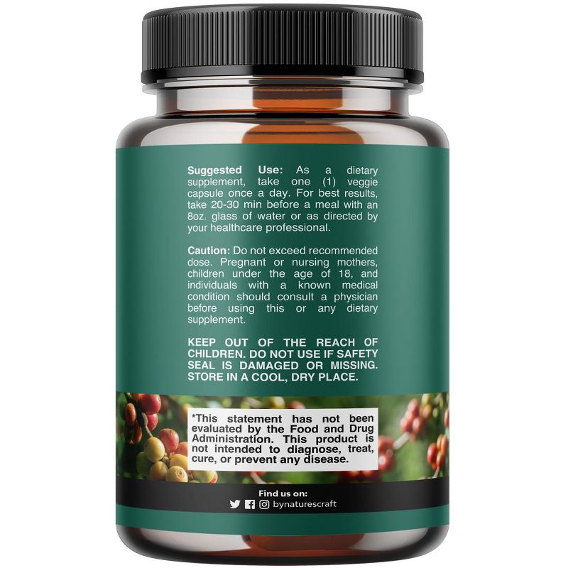 Natural Raw Green Coffee Bean Supplement, Nature's Craft, 60 Capsules, 3 of 6