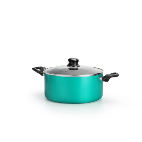 Nutrichef Green Dutch Oven Pot With Lid, (4.44 Qt) Kitchen Cookware, Black  Coating Inside, Heat Resistant Lacquer Outside : Target