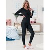 INSPIRE CHIC Women's Thermal Underwear Sets Long Sleeve Shirt with Leggings Cold Winter Base Layer Pajamas Set - 3 of 4