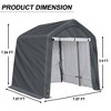 Aoodor 6 X 6 FT Heavy Duty Storage Shelter, Portable Shed Carport with Roll-up Zipper Door ,Waterproof and UV Resistant - 4 of 4