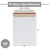 PSBM Rigid Mailers, 13x18 Inch, 100 Pack, White Cardboard Shipping Envelopes for Photo & Document, Self Seal - 2 of 4