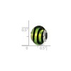 Black Bow Jewelry Sterling Silver, Green and Black Striped Murano Glass Bead Charm - 2 of 3