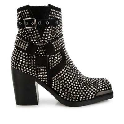 Babbon Studded Harness Detail Ankle Boots