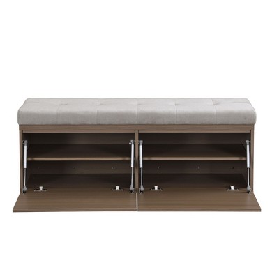 NicBex Modern 49" Storage Bench with 2 Doors for Entryway and Living Room